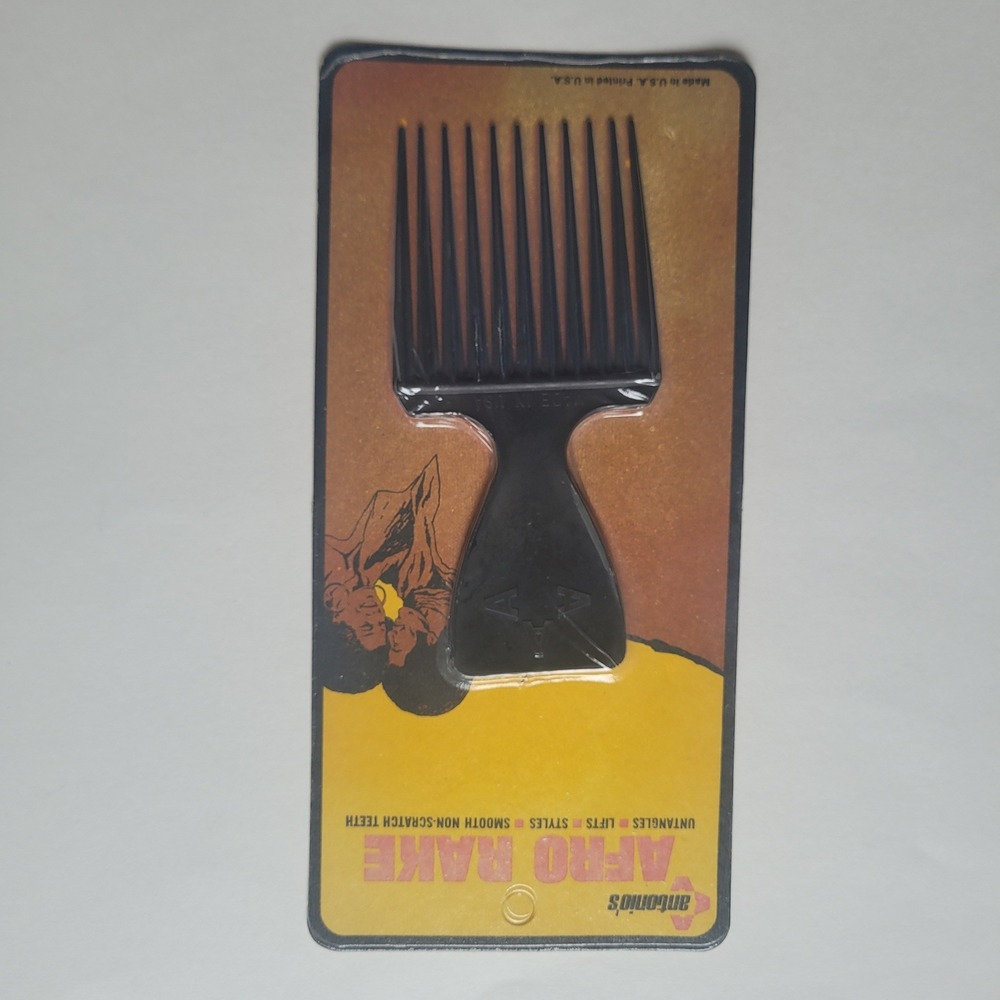 Vintage Antonio's Afro Rake No. 007 Pik Black USA Lot of 3 NOS - Picture 2 of 4